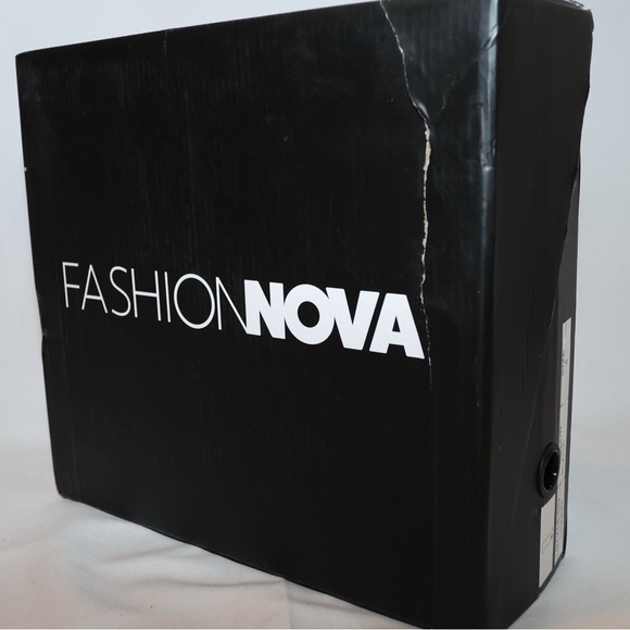 New!Fashion Nova Faux Suede Boot Gold Cut Out Heel w/Crystals Size 8 *See Note - Picture 12 of 12